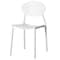 Fabulaxe Modern Plastic Outdoor Dining Chair with Open Oval Back Design, White QI004226.WT - alternate 1